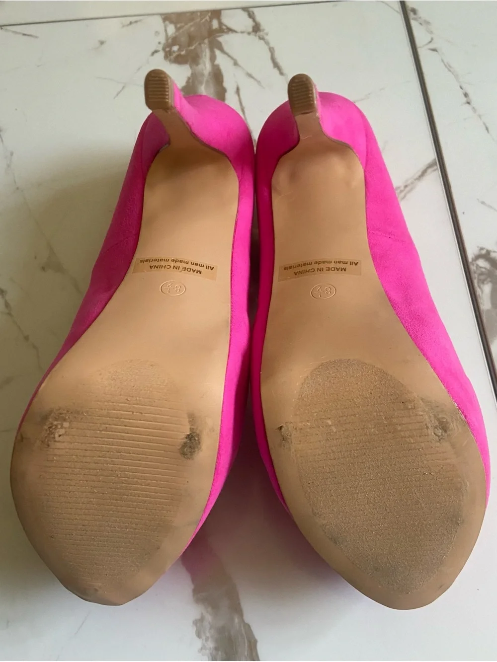 Dream Pairs  Hot Pink Fuchsia Suede Stiletto Swan Platform Pumps size 8.5